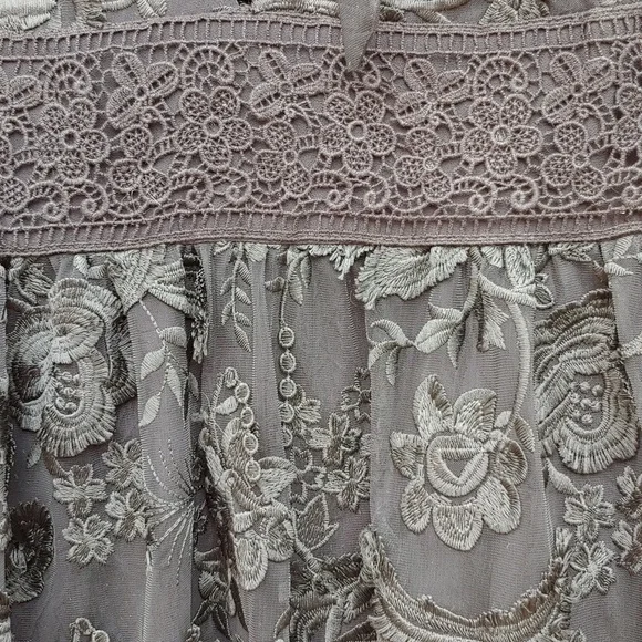 Cynthia Rowley Harlow Embroidered Lace Deep V-Neck Dress P2P 17 in. - Picture 8 of 12